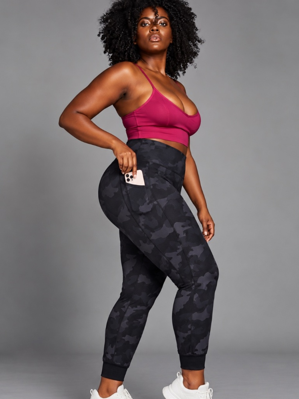 Yogalicious "Lux" Camo Joggers in a dark camouflage pattern